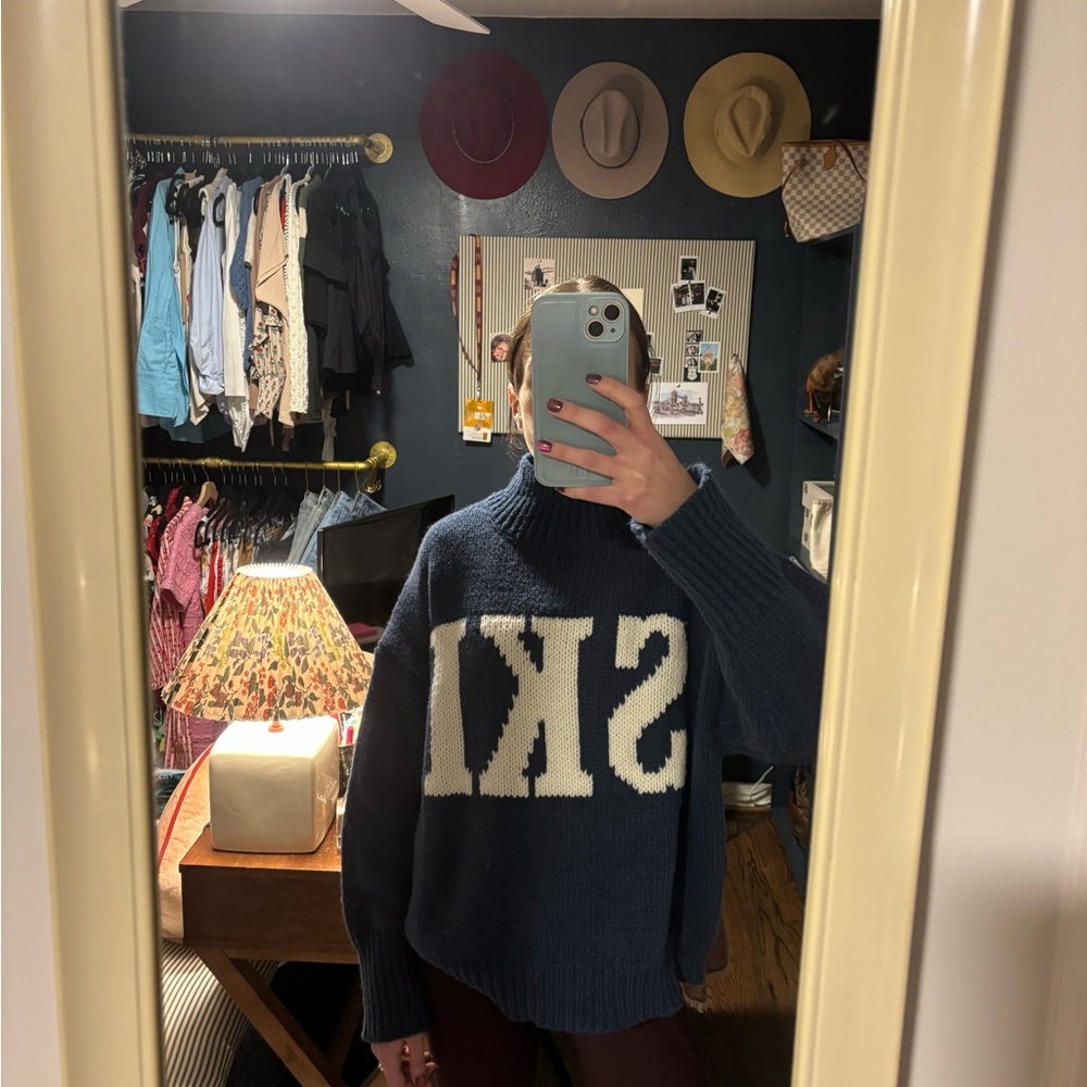 Le Lis Blue and White Knit Sweater